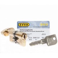 Цилиндровый механизм EVVA MCS ключ/вертушка, латунь, 51х56