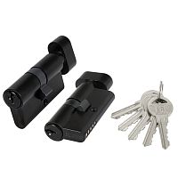 Цилиндровый механизм Fuaro (Фуаро) (100 ZM/70) 1000ZMKnob70(30+10+30) BL черный, 5 кл. с вертушкой